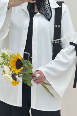 شومیز مانتویی مازراتی آستین بندی ملوسک