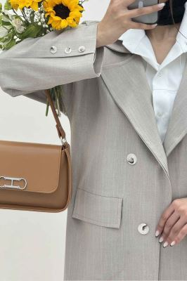 مانتو بلند بزیاق دیپلمات دو جیب پاکتی هایدی