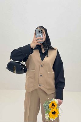 جلیقه مازراتی دو جیب مغزی دوزی 