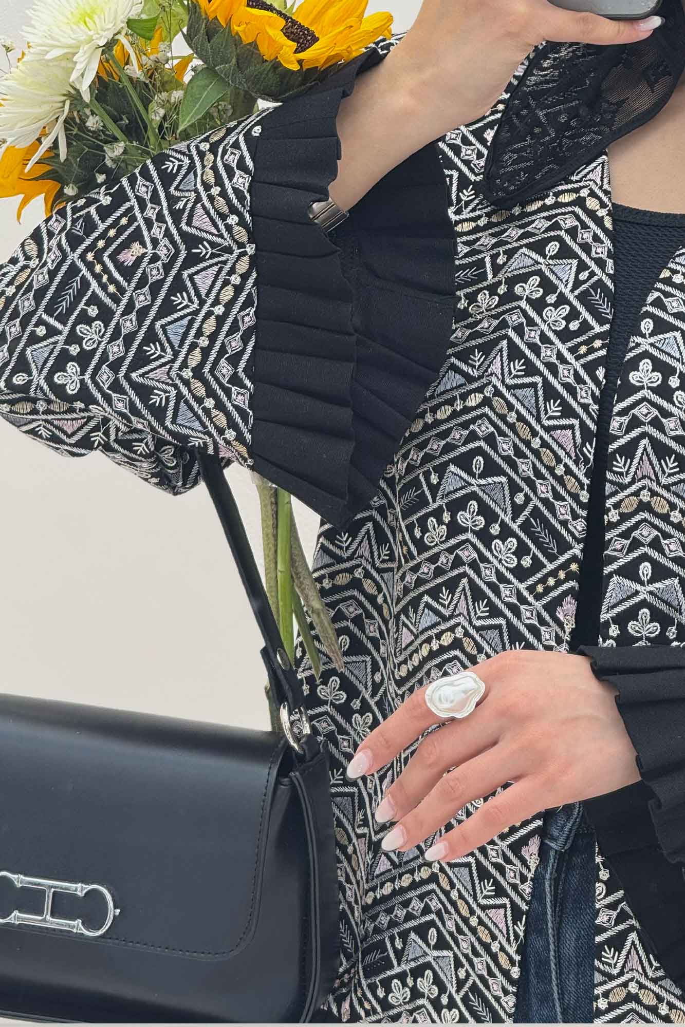 کت سوزن دوزی پایین پیلیسه طرح 4