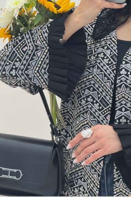 کت سوزن دوزی پایین پیلیسه طرح 4