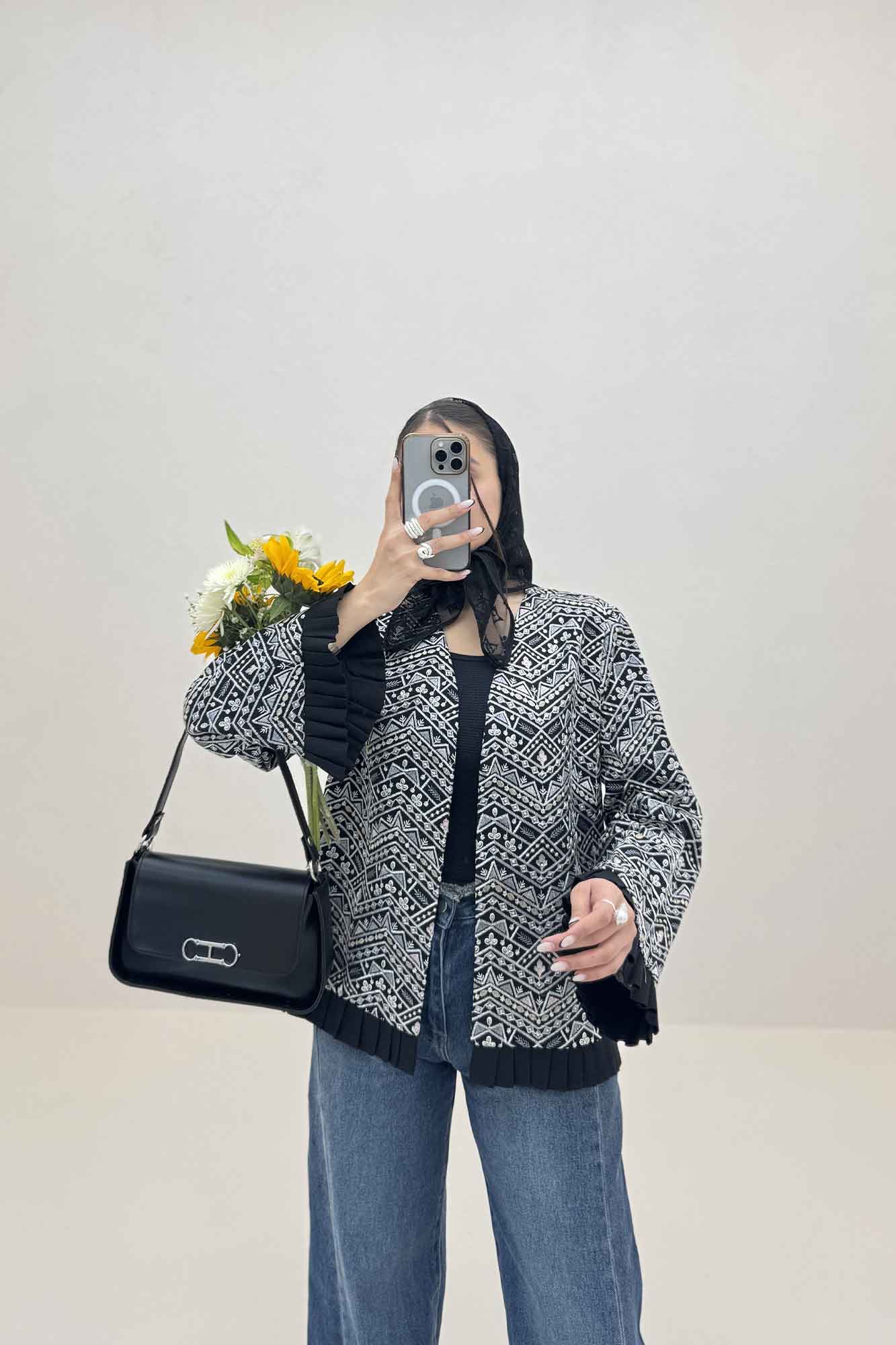 کت سوزن دوزی پایین پیلیسه طرح 4