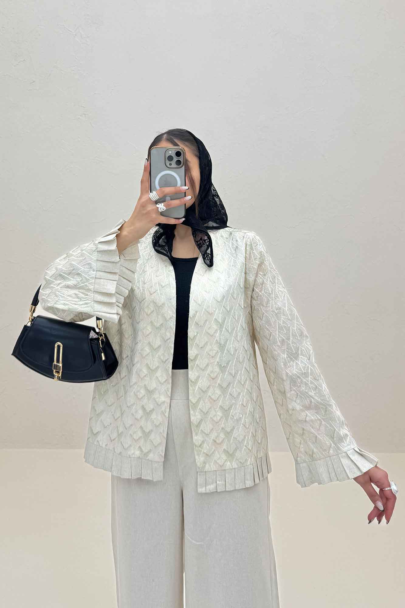 کت سوزن دوزی پایین پیلیسه طرح 3