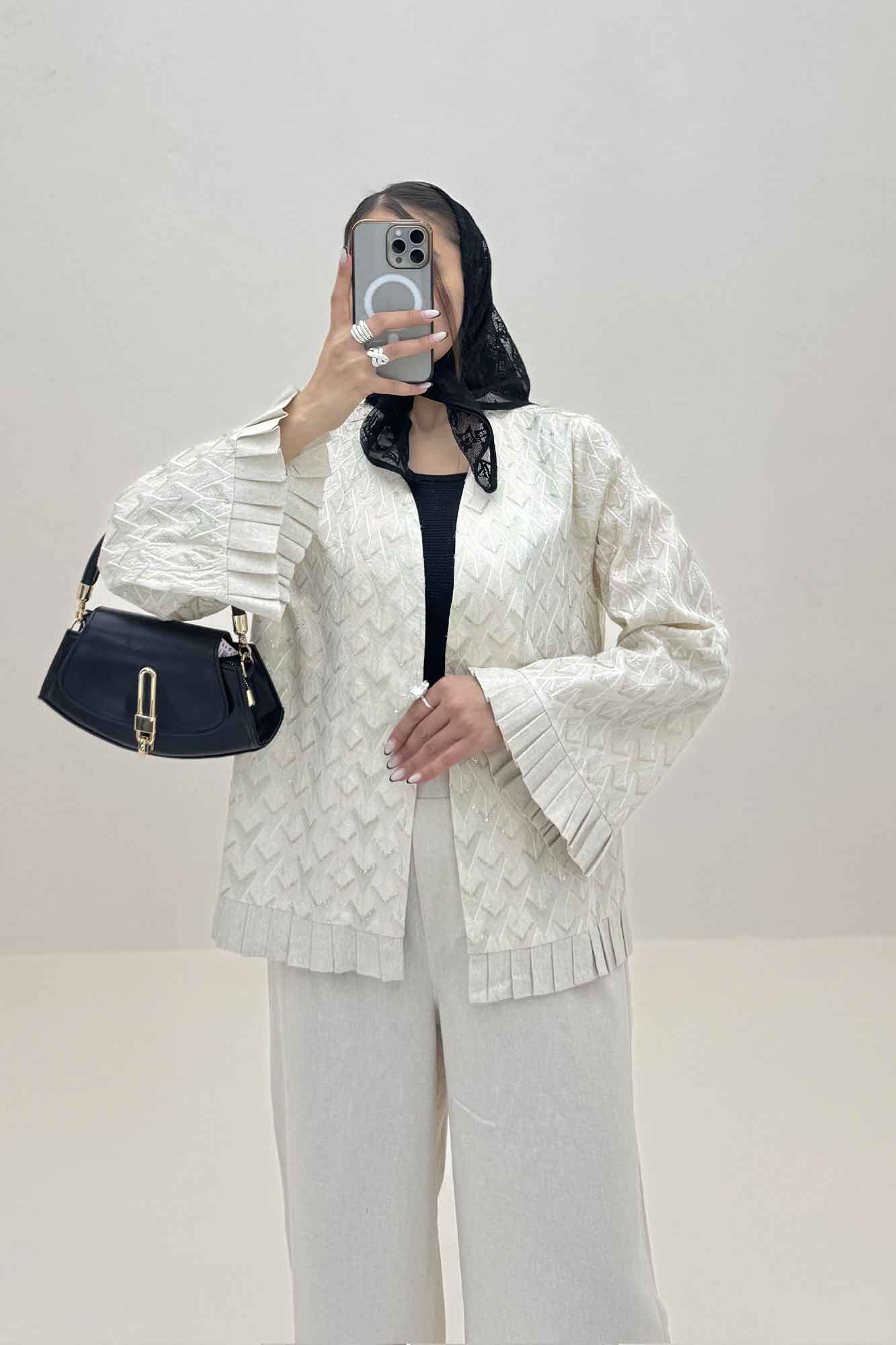 کت سوزن دوزی پایین پیلیسه طرح 3