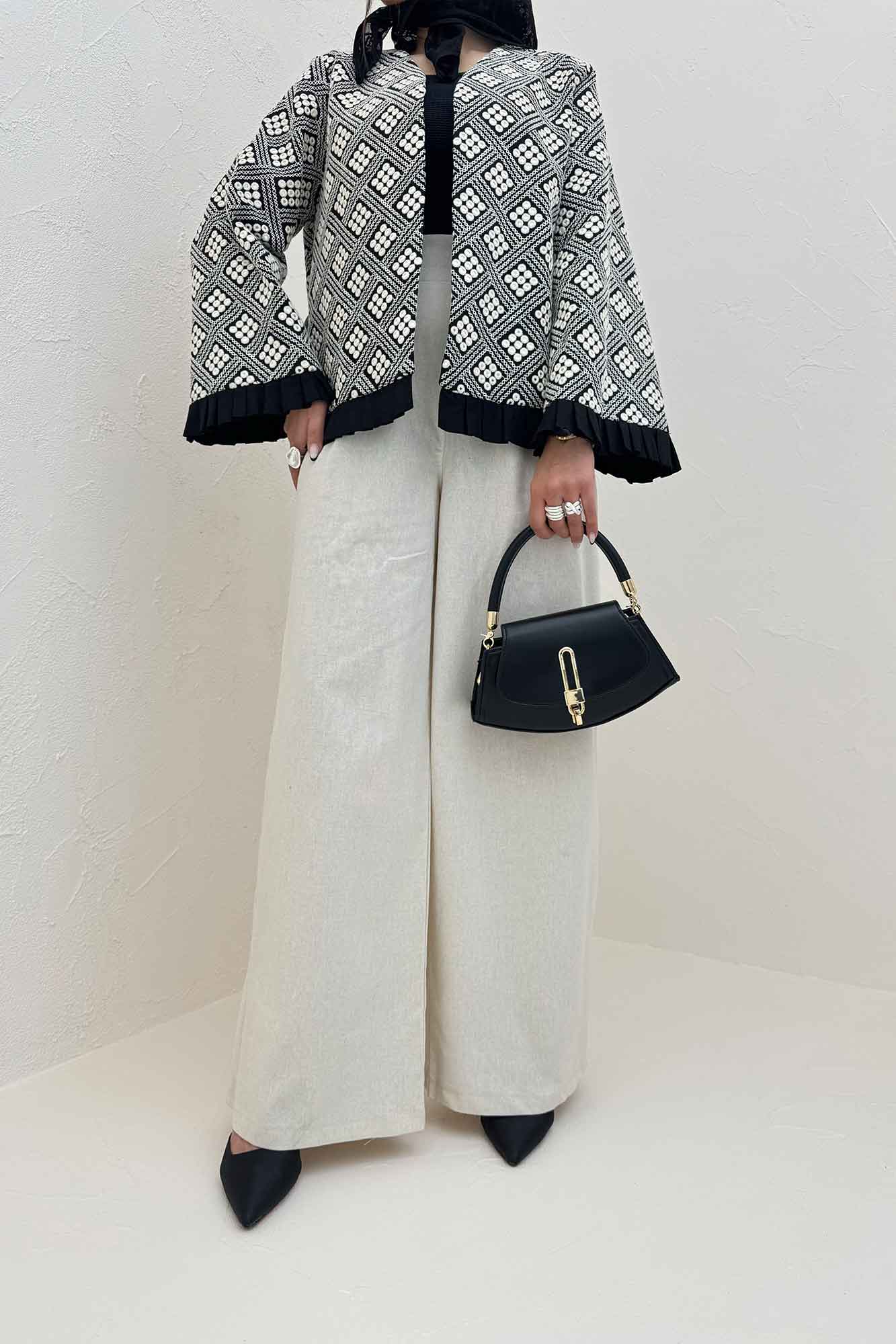 کت سوزن دوزی پایین پیلیسه طرح 6