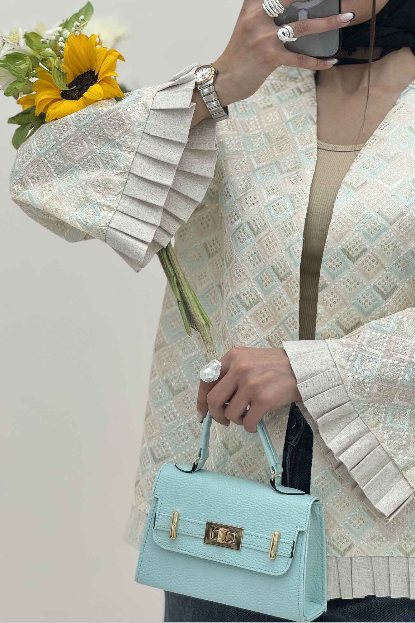 کت سوزن دوزی پایین پیلیسه طرح 1