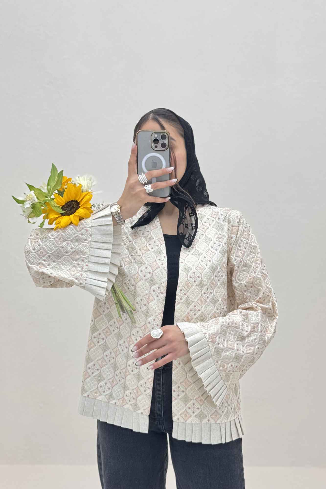 کت سوزن دوزی پایین پیلیسه طرح 2