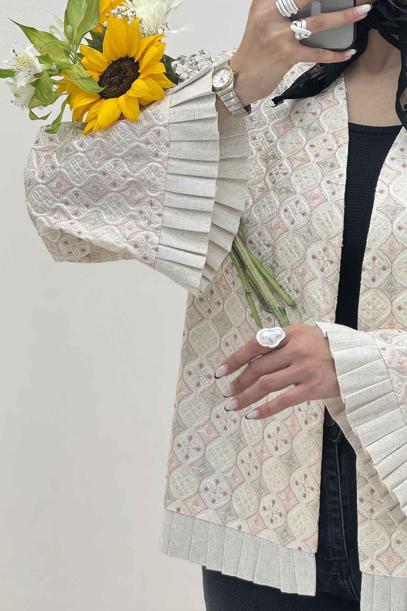 کت سوزن دوزی پایین پیلیسه طرح 2