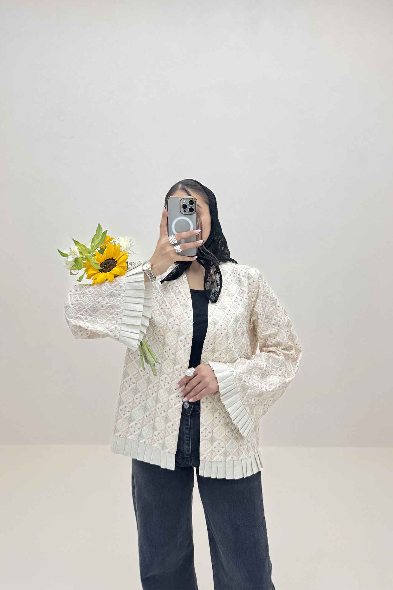 کت سوزن دوزی پایین پیلیسه طرح 2