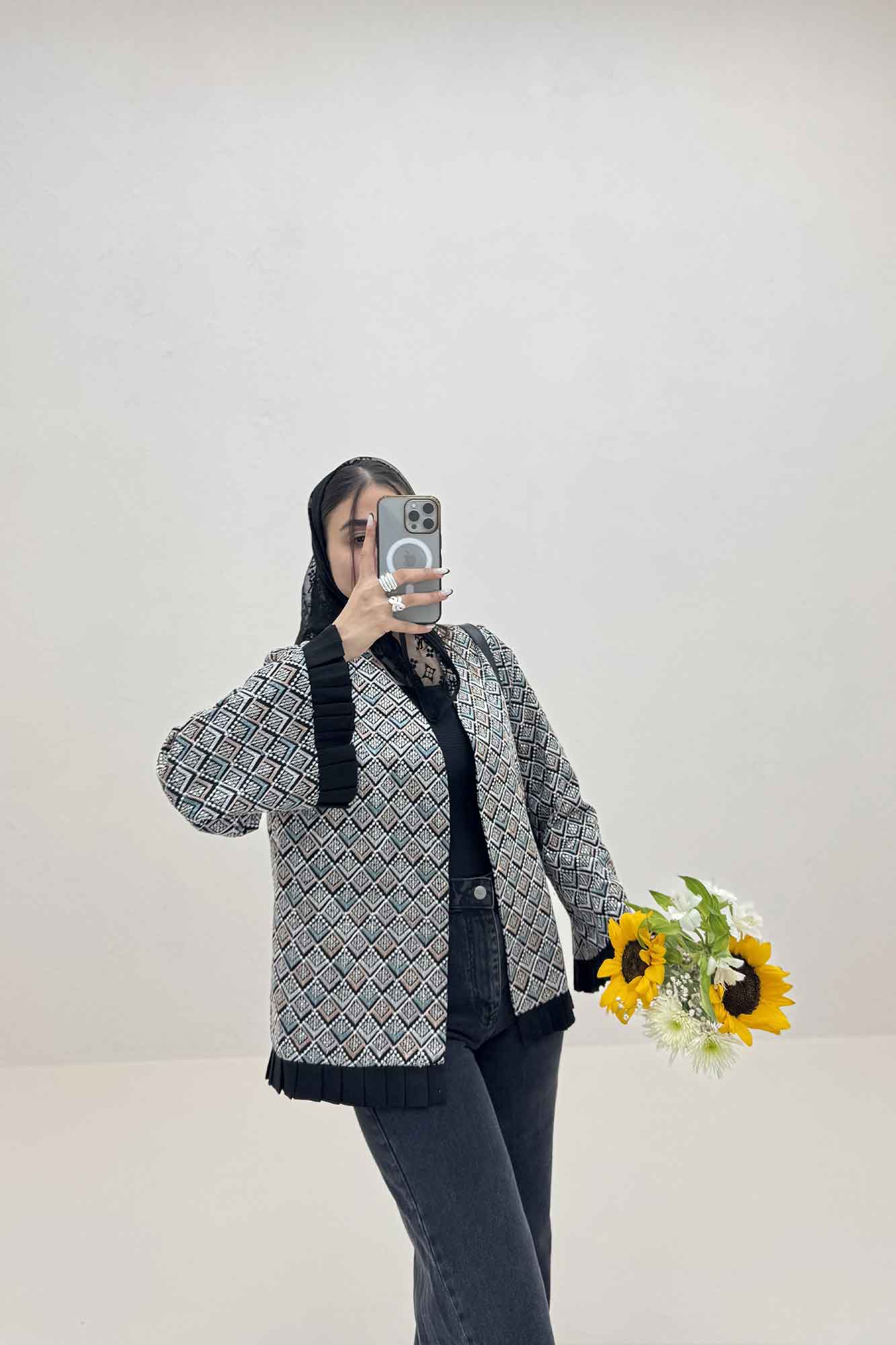 کت سوزن دوزی پایین پیلیسه طرح 1