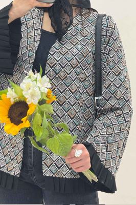 کت سوزن دوزی پایین پیلیسه طرح 1