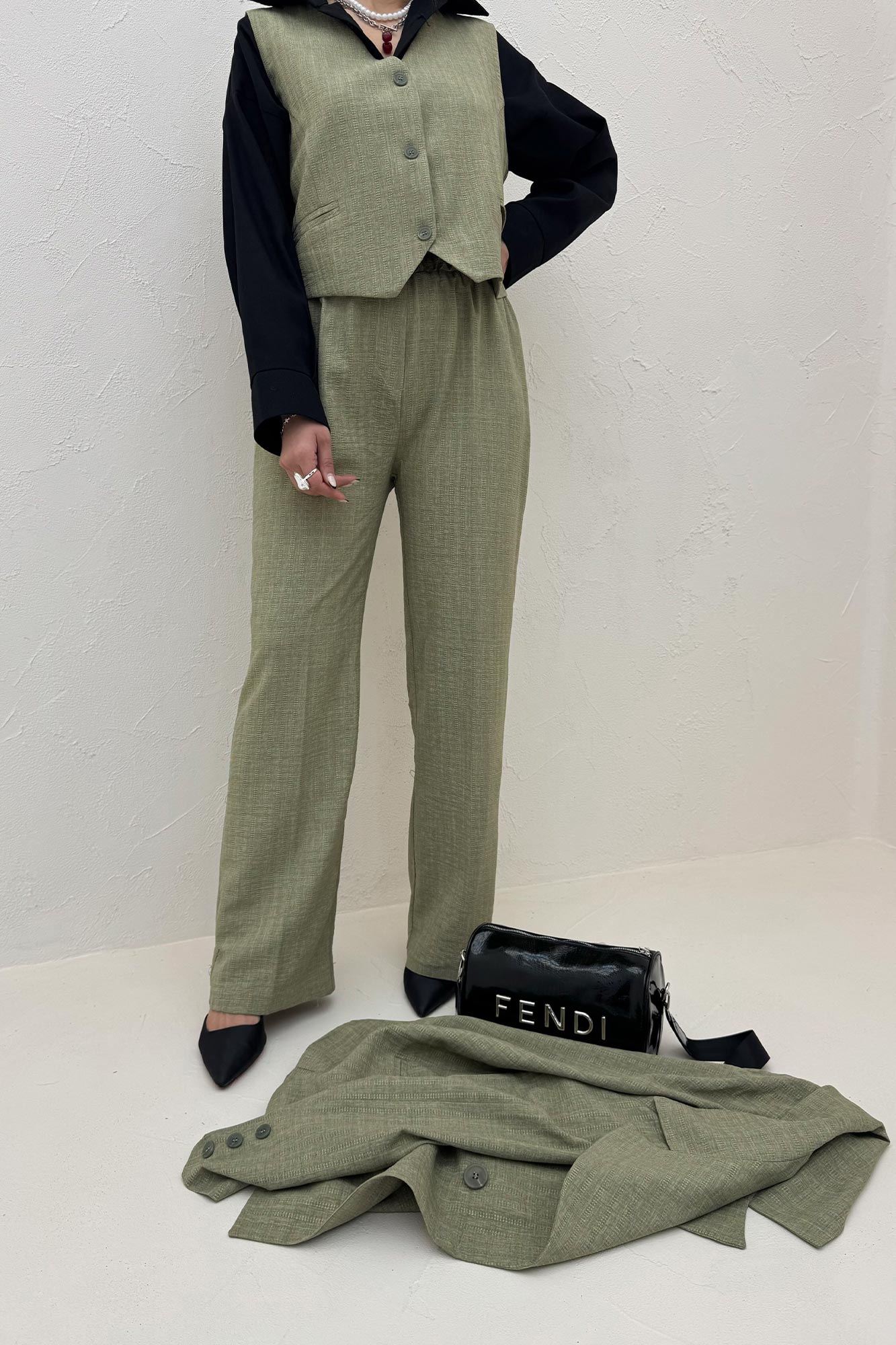 ست کت و شلوار ژیله دار شانتون زیپی 