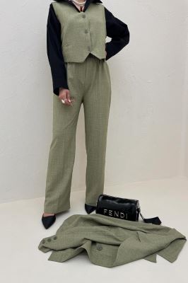 ست کت و شلوار ژیله دار شانتون زیپی 