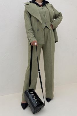 ست کت و شلوار ژیله دار شانتون زیپی 