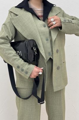 ست کت و شلوار ژیله دار شانتون زیپی 