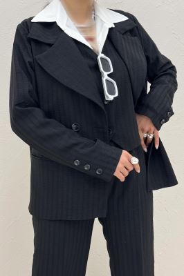 ست کت و شلوار ژیله دار شانتون زیپی 