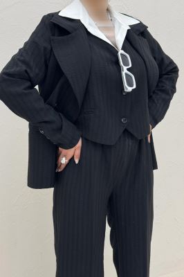 ست کت و شلوار ژیله دار شانتون زیپی 