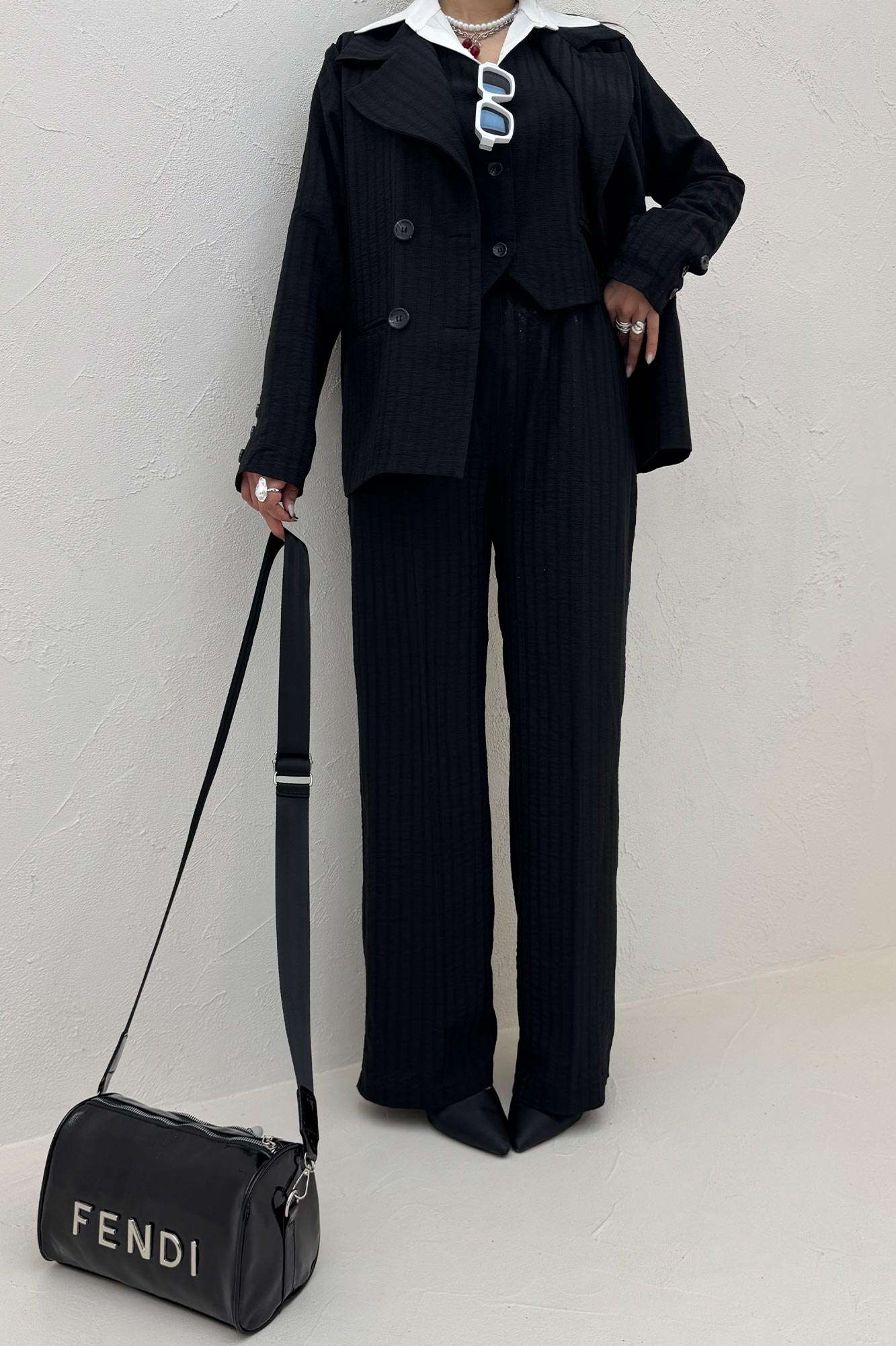 ست کت و شلوار ژیله دار شانتون زیپی 