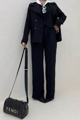 ست کت و شلوار ژیله دار شانتون زیپی 