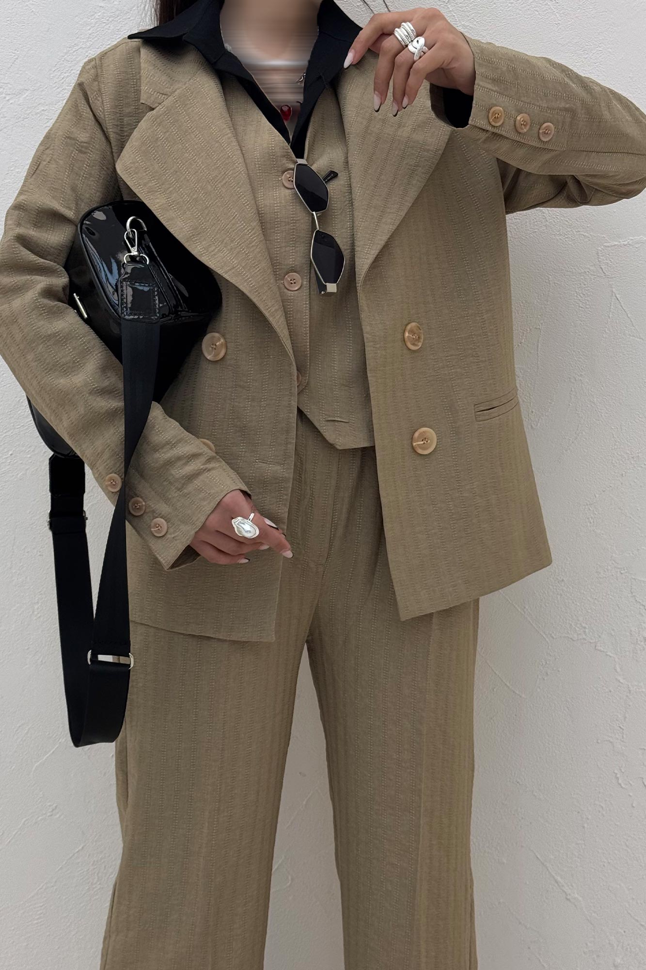 ست کت و شلوار ژیله دار شانتون زیپی