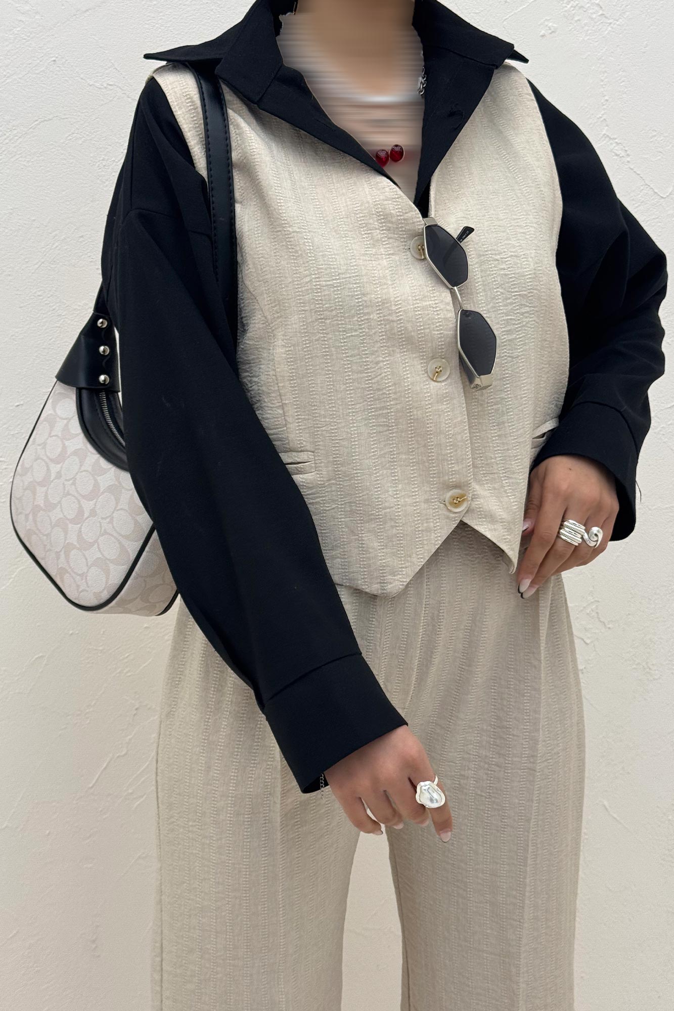 ست کت و شلوار ژیله دار شانتون زیپی 