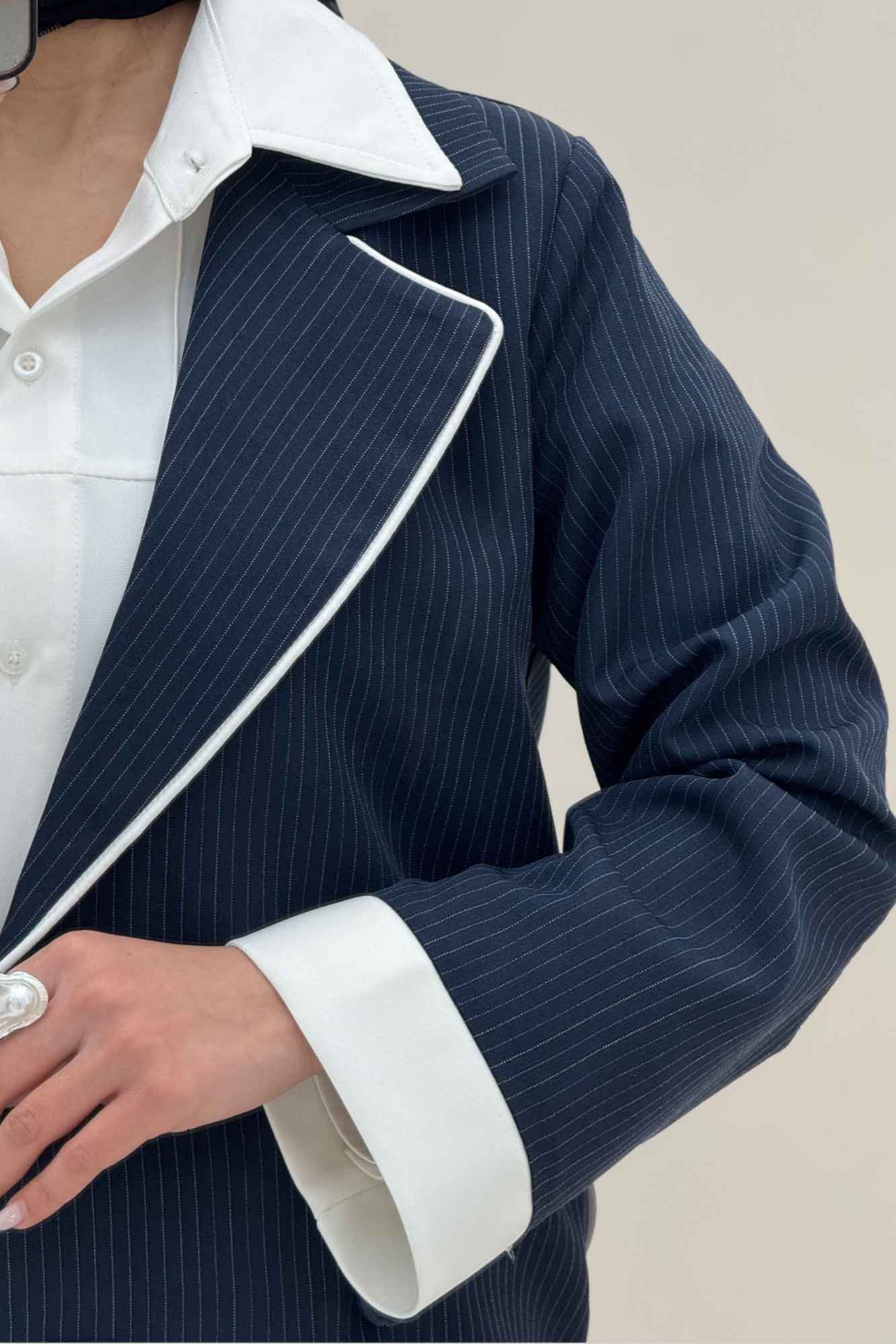 ست 2PS دیپلمات مغزی دوزی تیکه سفید R