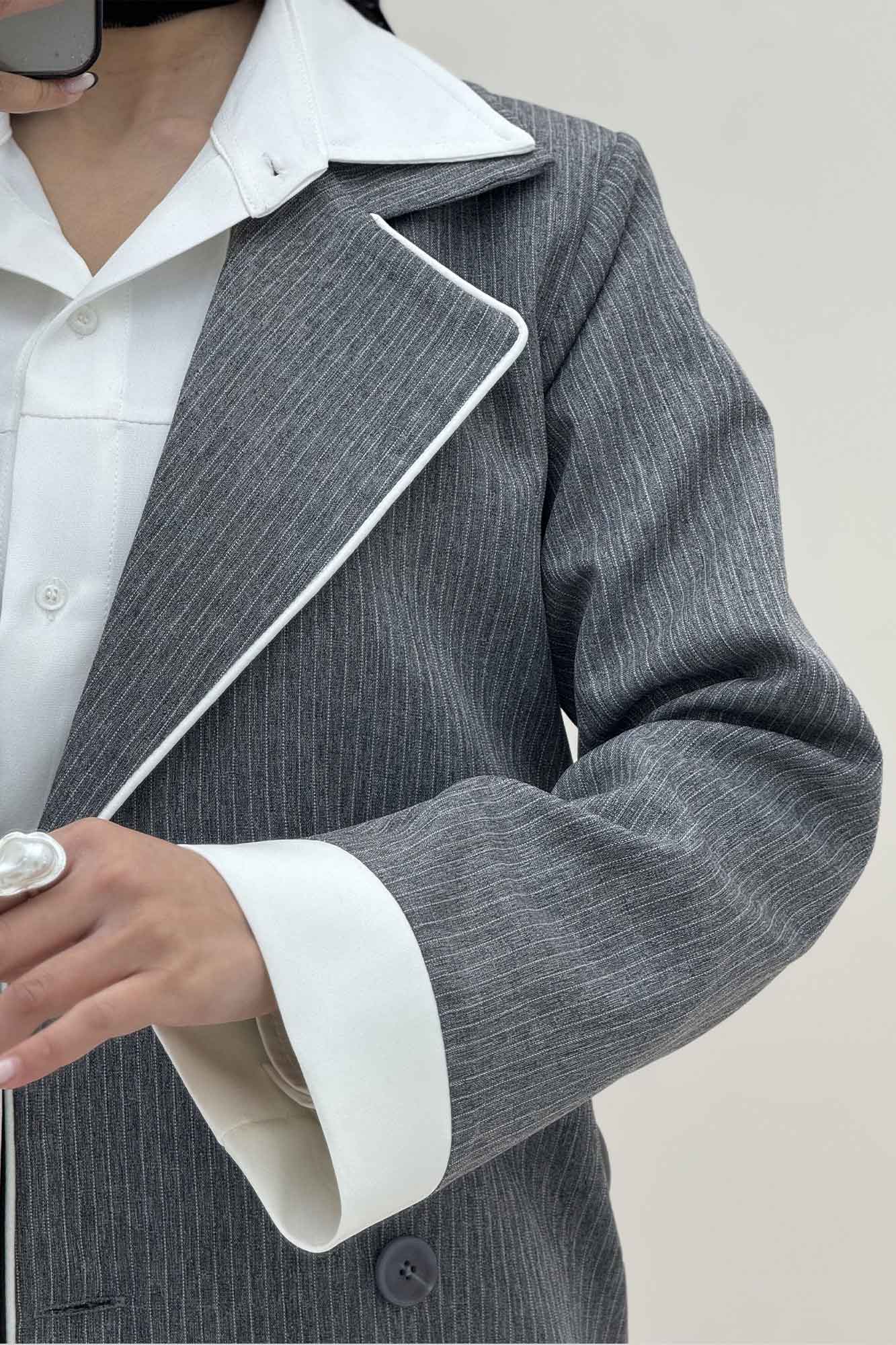 ست 2PS دیپلمات مغزی دوزی تیکه سفید R