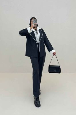 ست 2PS دیپلمات مغزی دوزی تیکه سفید R