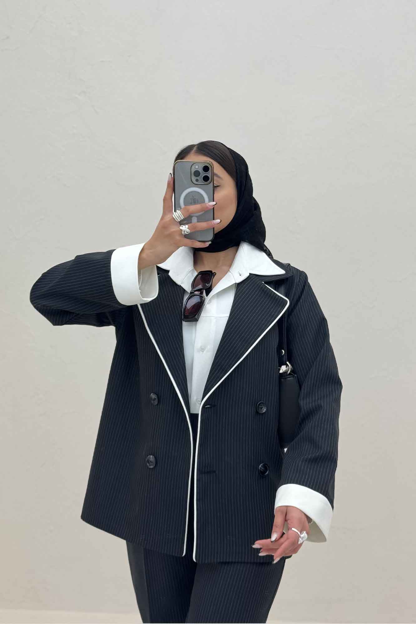 ست 2PS دیپلمات مغزی دوزی تیکه سفید R