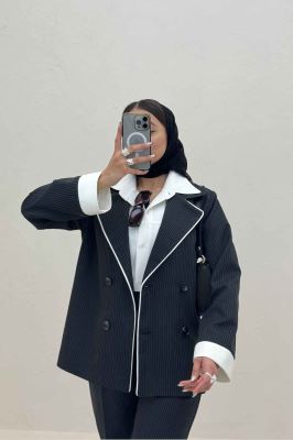 ست 2PS دیپلمات مغزی دوزی تیکه سفید R