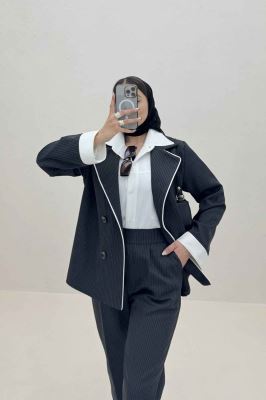 ست 2PS دیپلمات مغزی دوزی تیکه سفید R