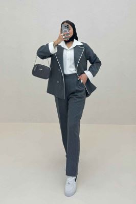 ست 2PS دیپلمات مغزی دوزی تیکه سفید R