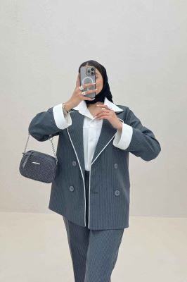 ست 2PS دیپلمات مغزی دوزی تیکه سفید R