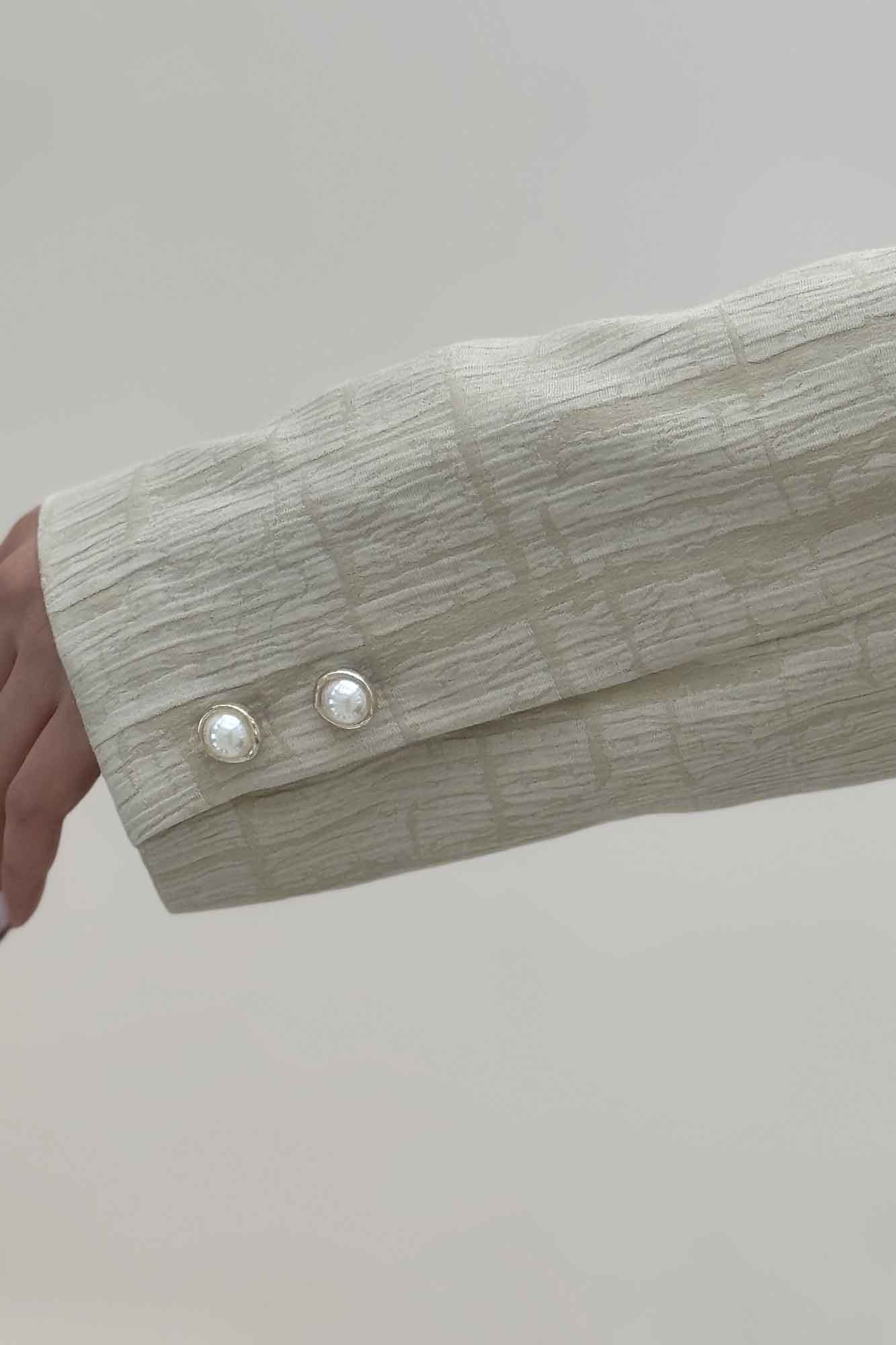 کت ژاکارد یقه گرد دو جیب پاکتی سالوینا