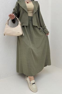 ست کت و دامن شانتون راه راه هاوین