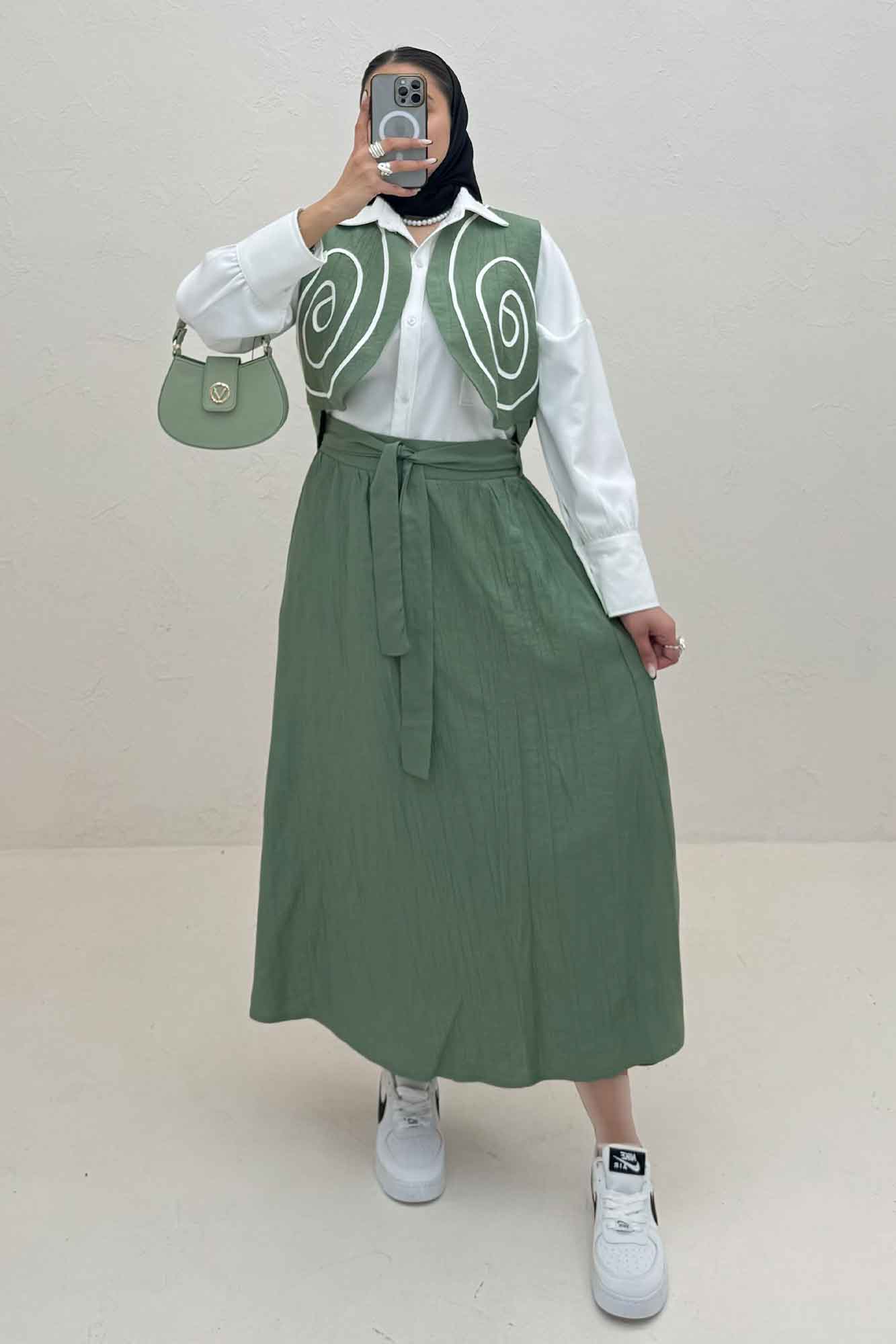 ست کریشه ژیله پشت تور و دامن والریا