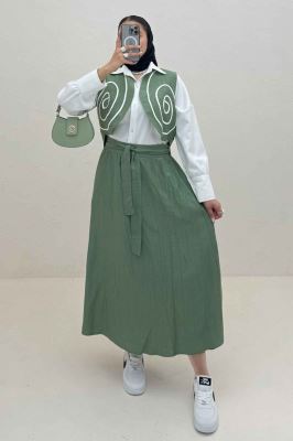 ست کریشه ژیله پشت تور و دامن والریا