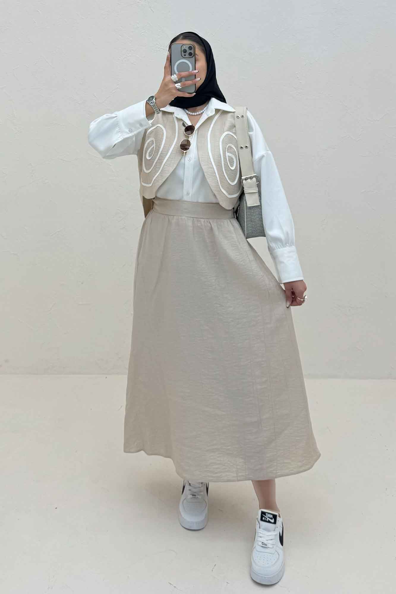 ست کریشه ژیله پشت تور و دامن والریا