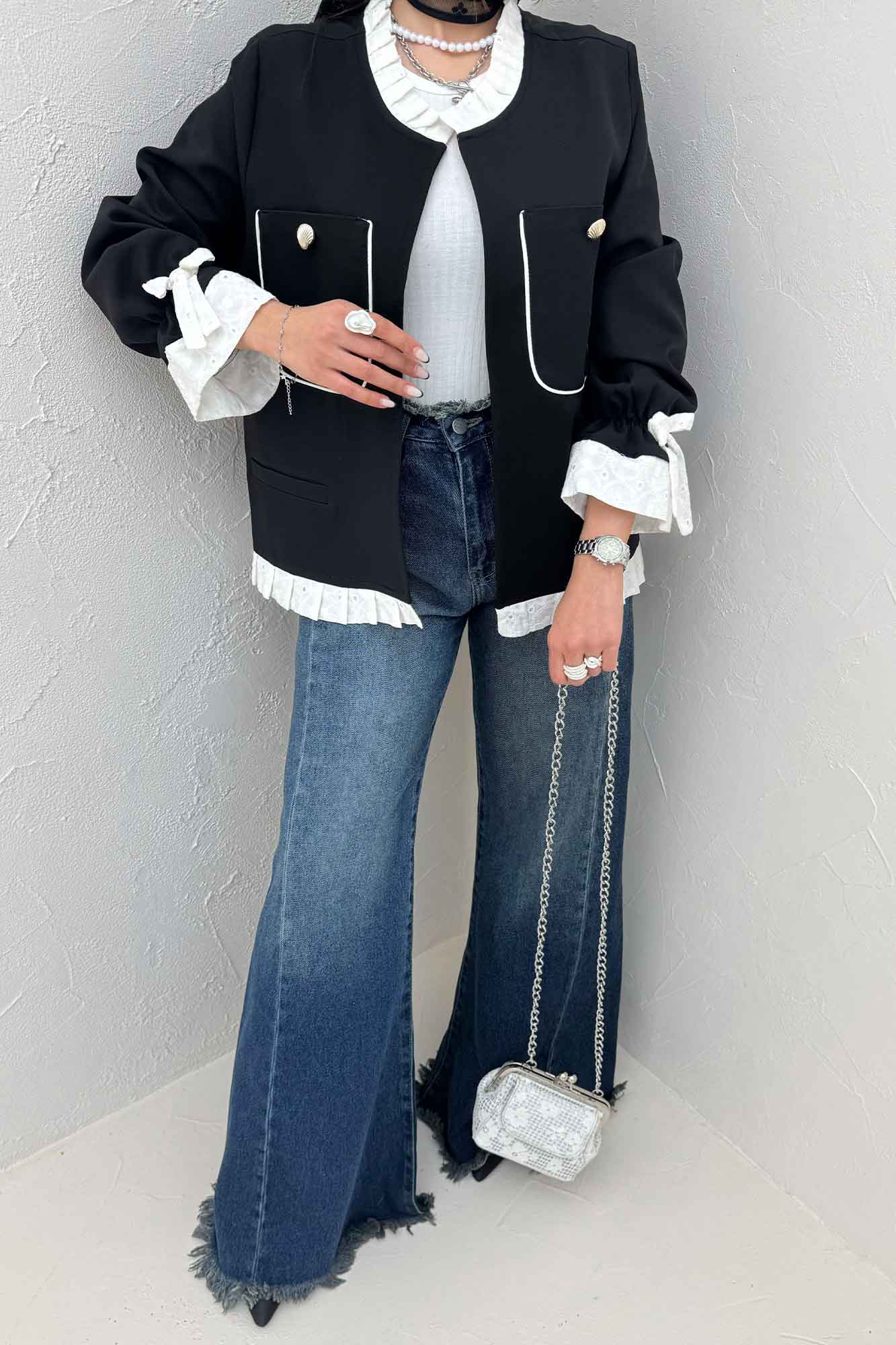 کت مازراتی دو جیب مغزی دوزی لبه تور  