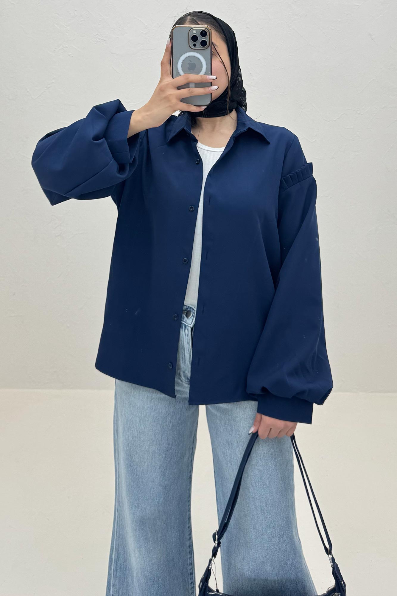 شومیز مانتویی مازراتی آستین پیله 