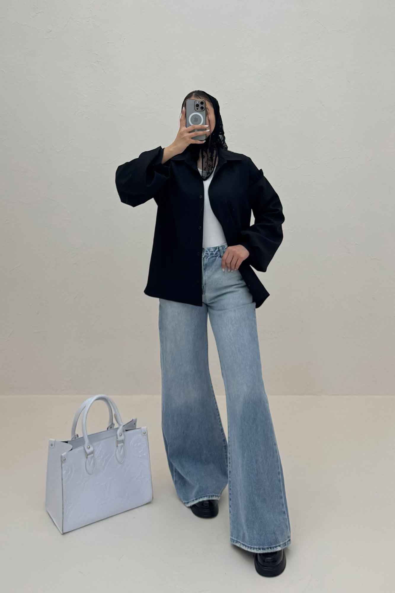 شومیز مانتویی مازراتی آستین پیله 