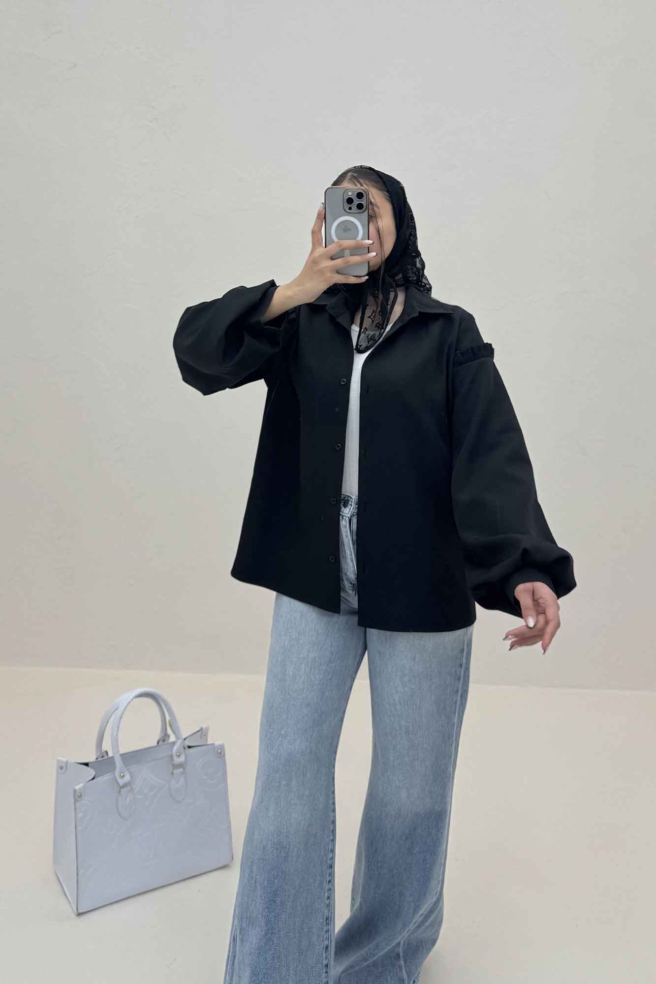 شومیز مانتویی مازراتی آستین پیله 