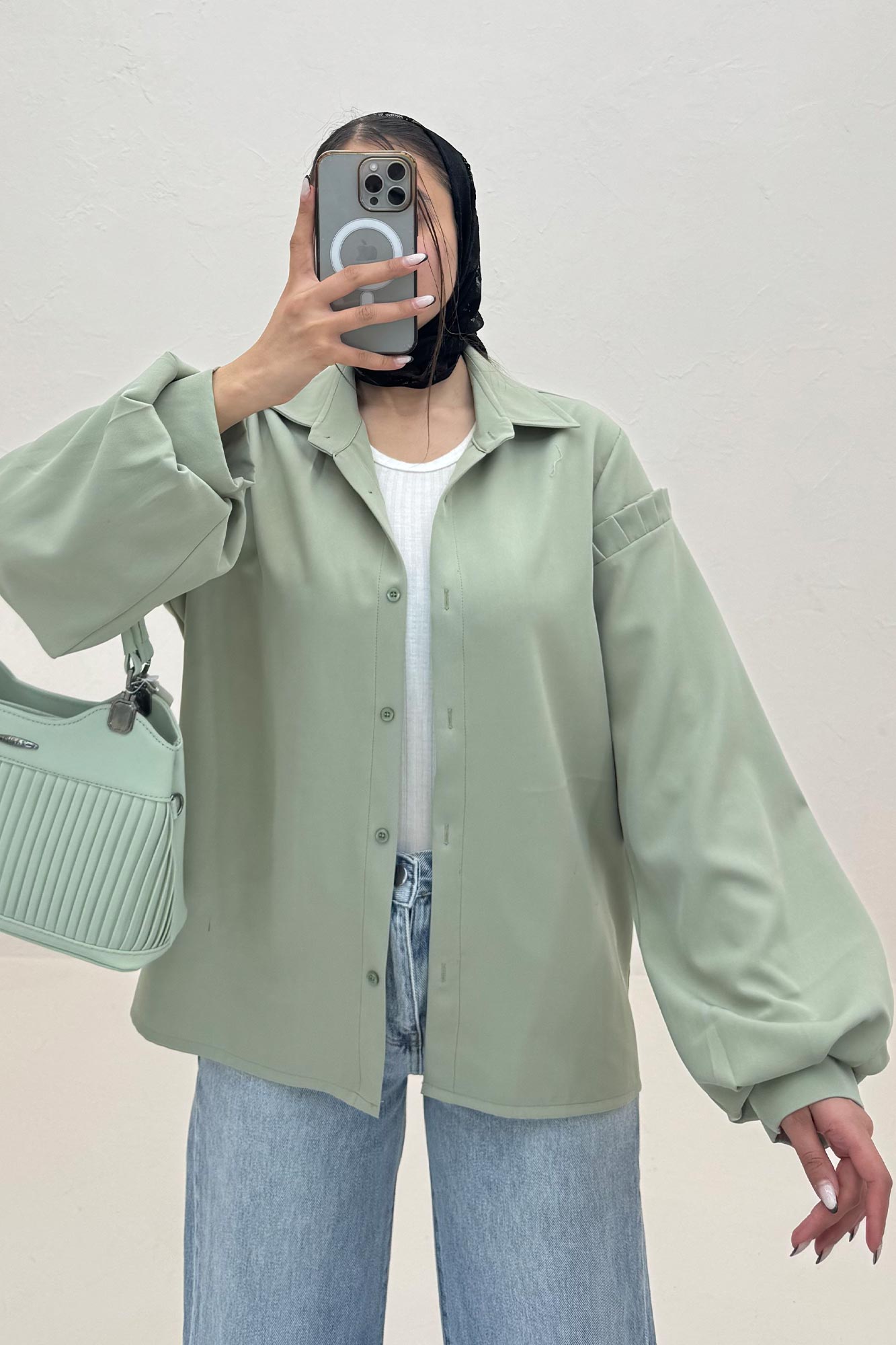 شومیز مانتویی مازراتی آستین پیله 