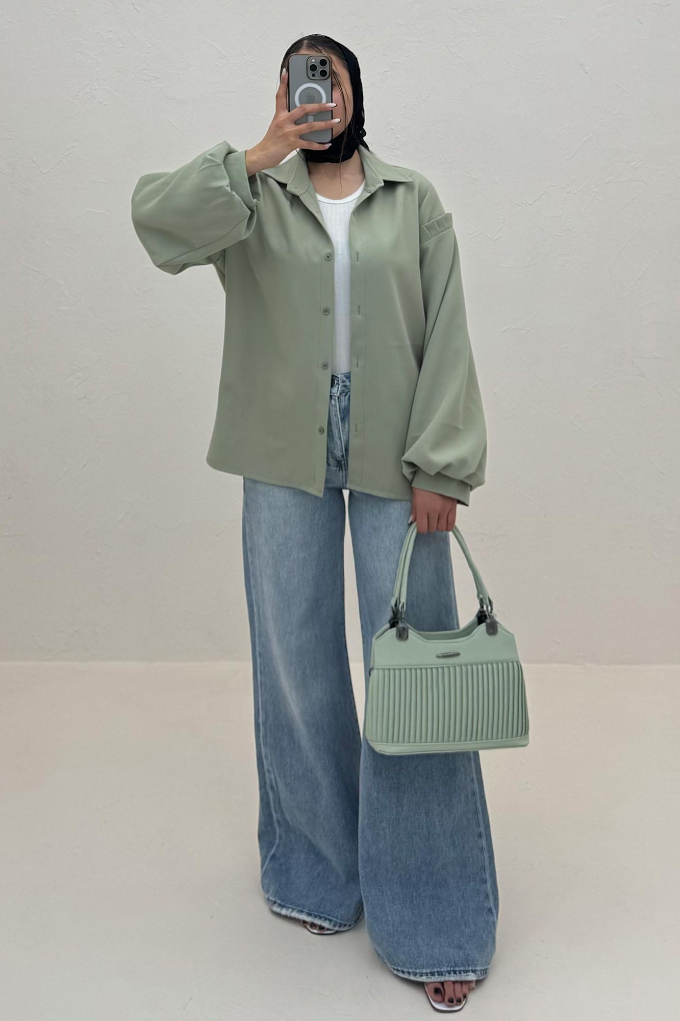 شومیز مانتویی مازراتی آستین پیله 