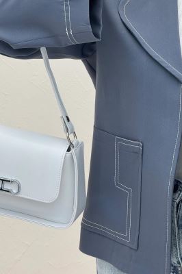 کت مازراتی یقه ب ب دوخت دار ژالین