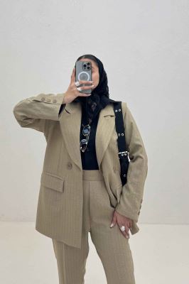 ست کت و شلوار شانتون زیپی کاتلین