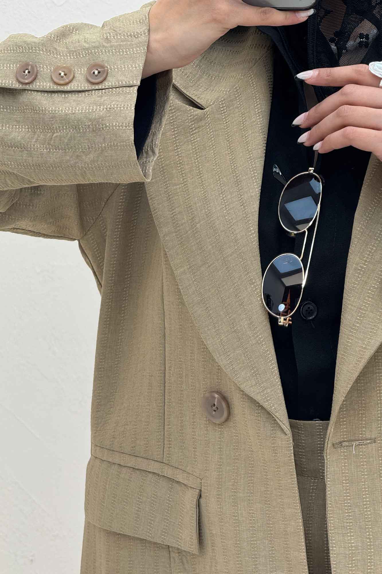 ست کت و شلوار شانتون زیپی کاتلین