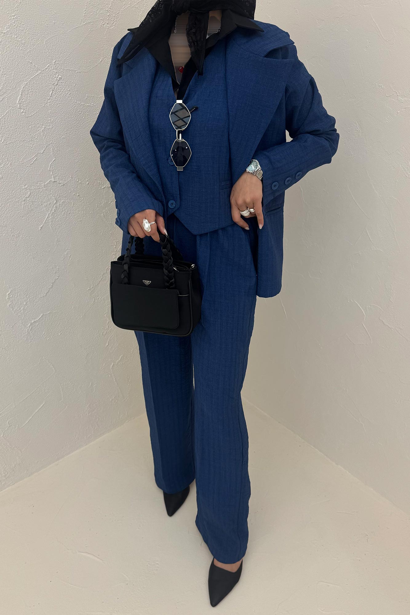 ست کت و شلوار ژیله دار شانتون زیپی 