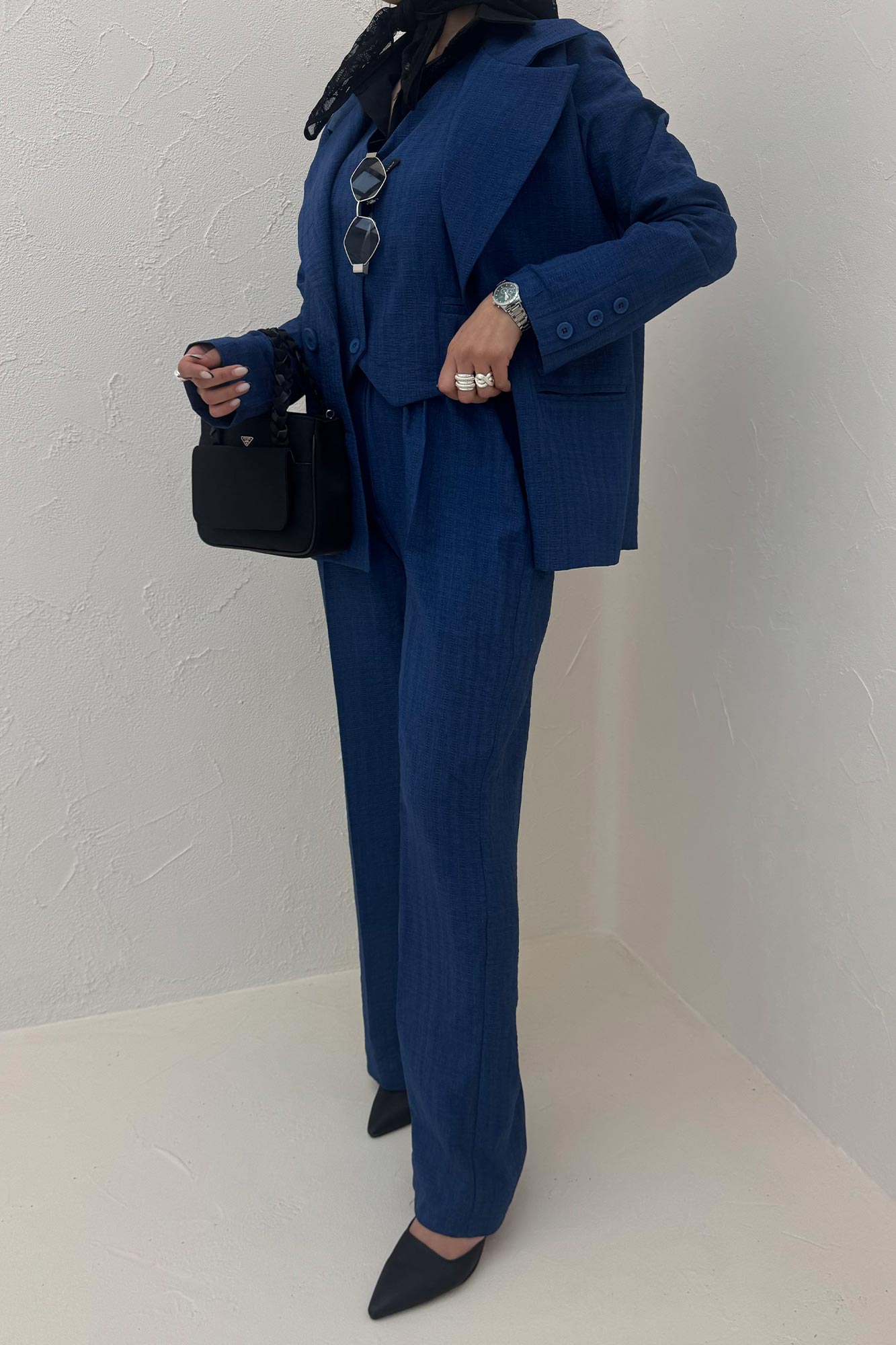 ست کت و شلوار ژیله دار شانتون زیپی 