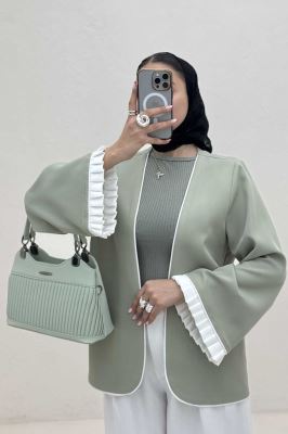 کت مازراتی مغزی دوزی آستین پیلیسه تور